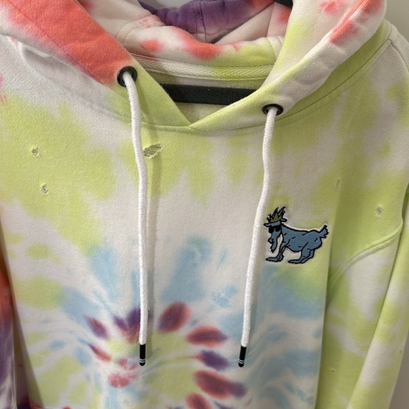 GOAT USA “TIE-DYE” “Distressed” Hooded SWEATSHIRT XSMALL “SOLD OUT” on GOATUSA - Picture 4 of 7